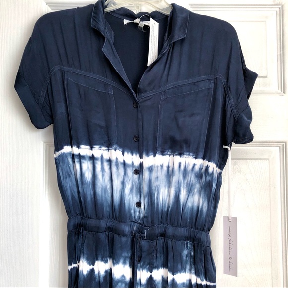 NWT - Young, Fabulous & Broke Jumpsuit Tie Dye Navy - Picture 5 of 12